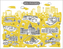 Des Moines Iowa Wall Art-Custom City Print
