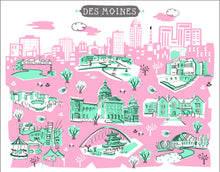 Des Moines Iowa Wall Art-Custom City Print