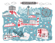 Seattle WA Wall Art-Custom City Print